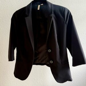Black Blazer with Button Detail